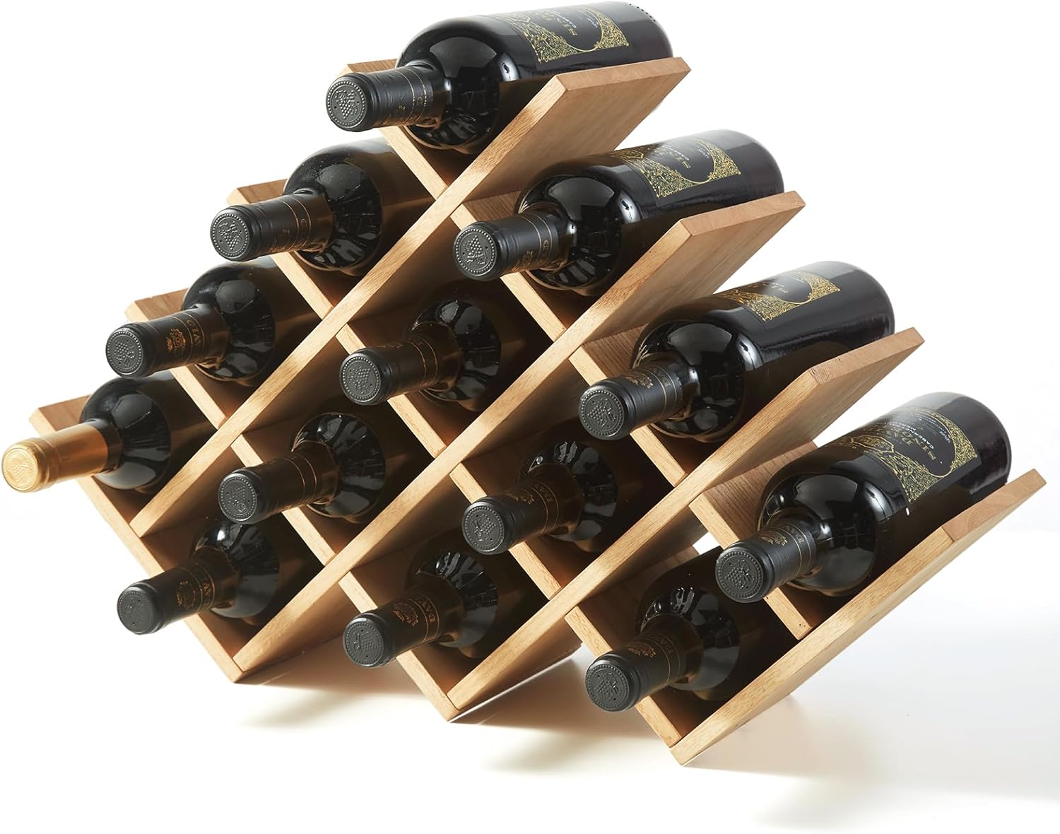 Étagère à vin en bois 4 niveaux – 13 bouteilles Vendos85 - Mathon