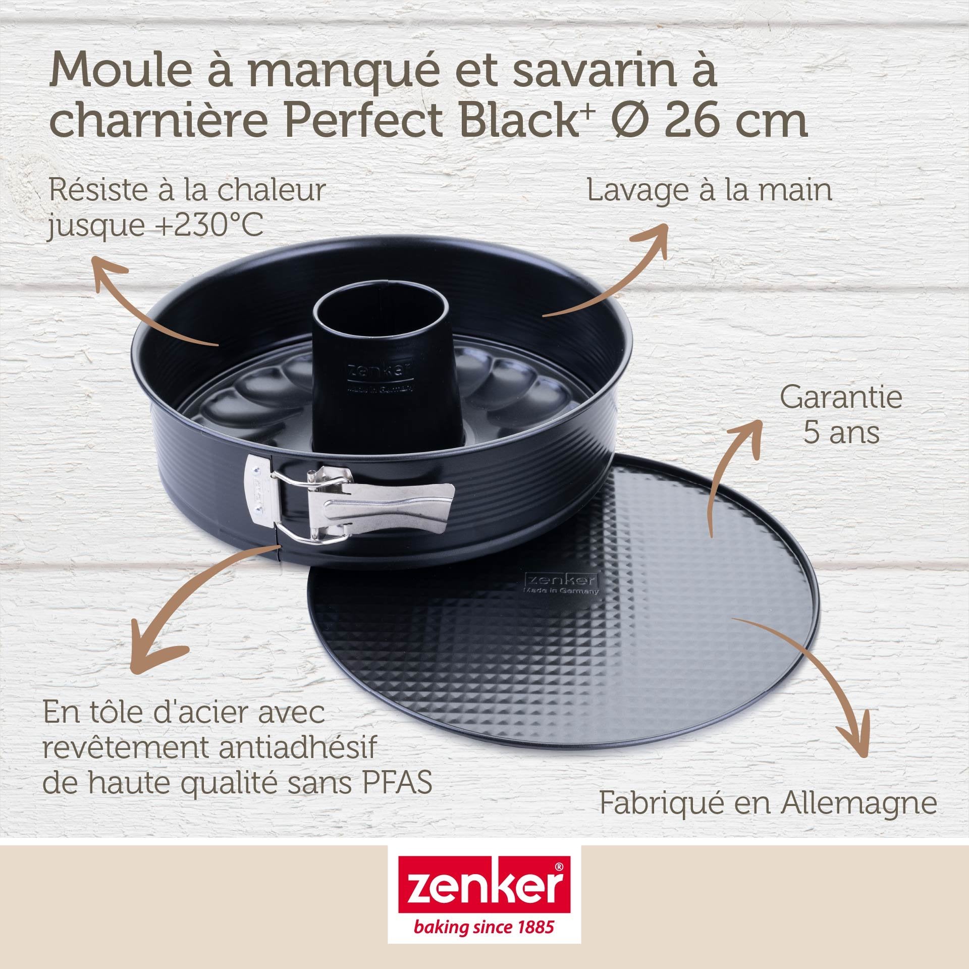 Moule à manqué et à savarin double fond 26 cm Zenker PerfectBack+ Zenker - Mathon - 6
