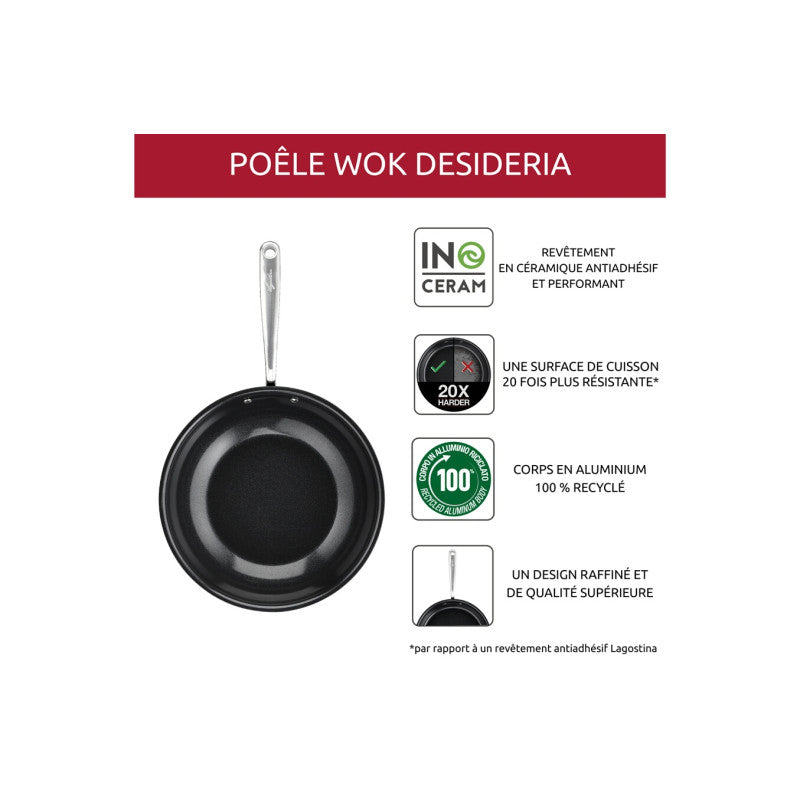 Wok Désideria céramique 28 cm Lagostina - Mathon - 4