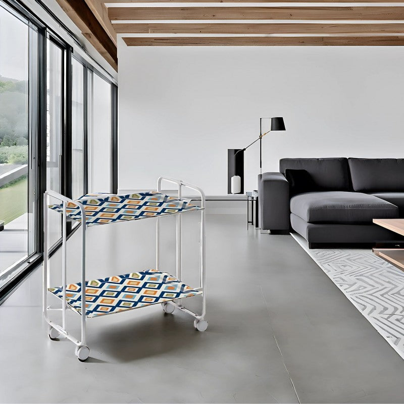 Desserte pliante 2 niveaux avec roulettes – structure gris aluminium, bauhaus Don Hierro - Mathon - 2