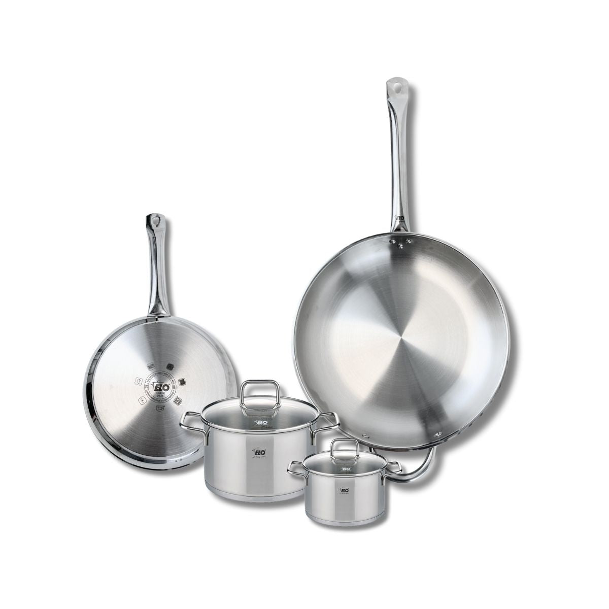 Ensemble de 2 Poêles de cuisson 24 et 32 cm et 2 faitouts 12 et 16 cm  Profi Citrin Elo - Mathon - 1