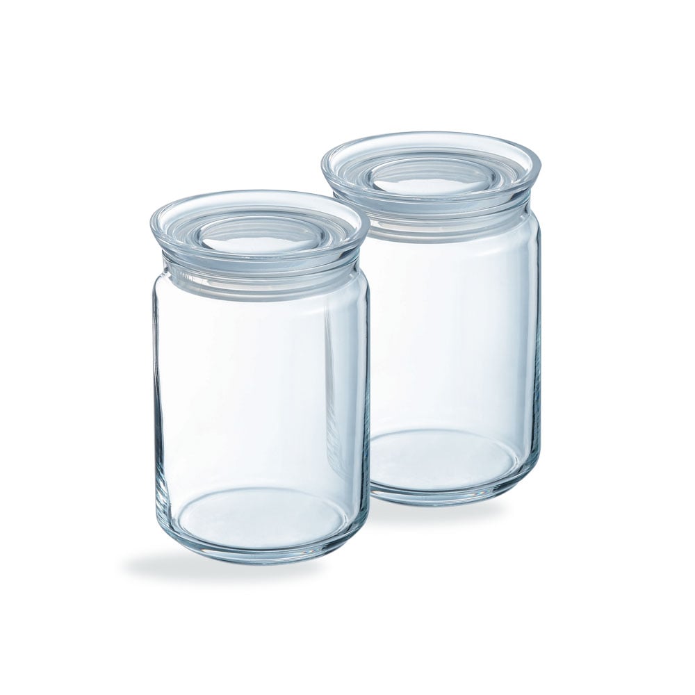 Lot de 2 pots de conservation Pure Jar Glass- Luminarc - En verre avec couvercle en verre- 2 x 1L Luminarc - Mathon - 1