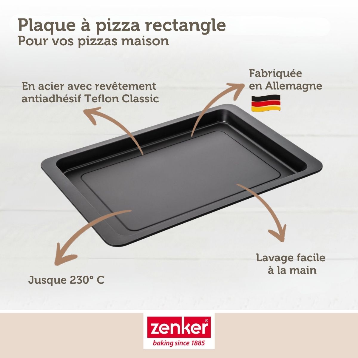 Plaque à pizza rectangulaire 42 x 29 cm Zenker Spécial Countries Zenker - Mathon - 3