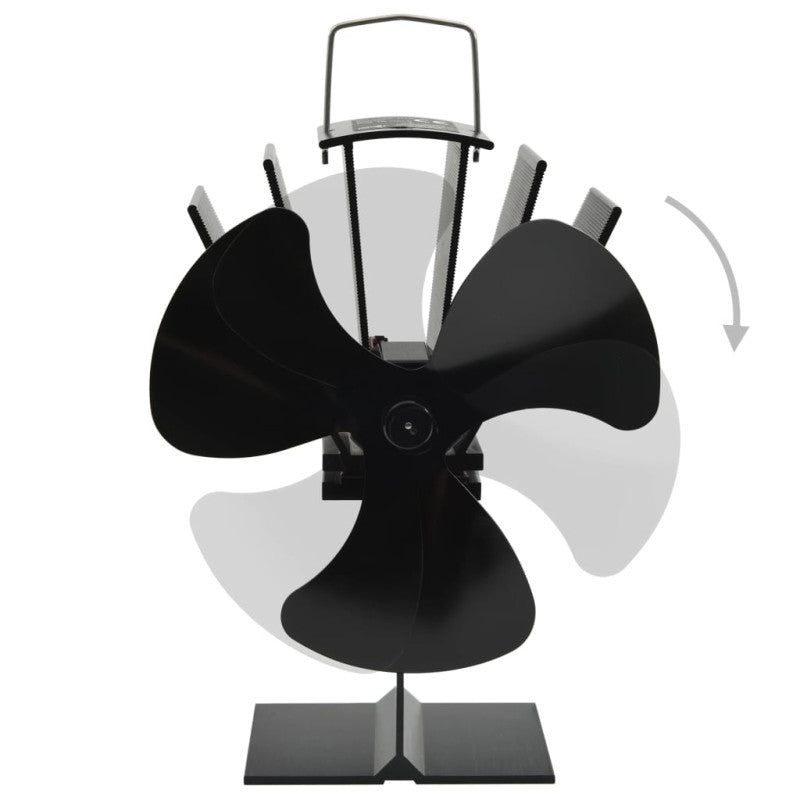 Ventilateur De Poêle Alimenté Par Chaleur 3 Pales Noir VIDAXL - Mathon - 3