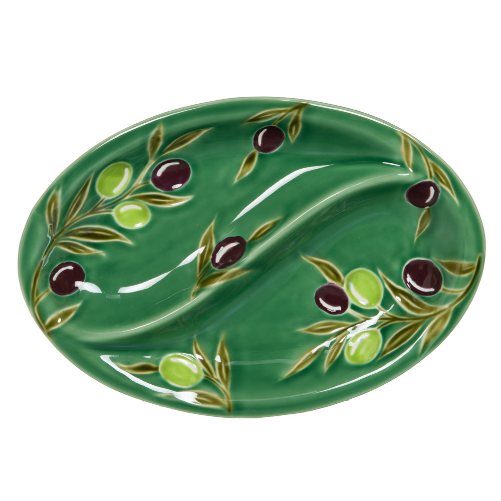 Plat 2 compartiments Olive 30x20 cm Table passion - Mathon - 1