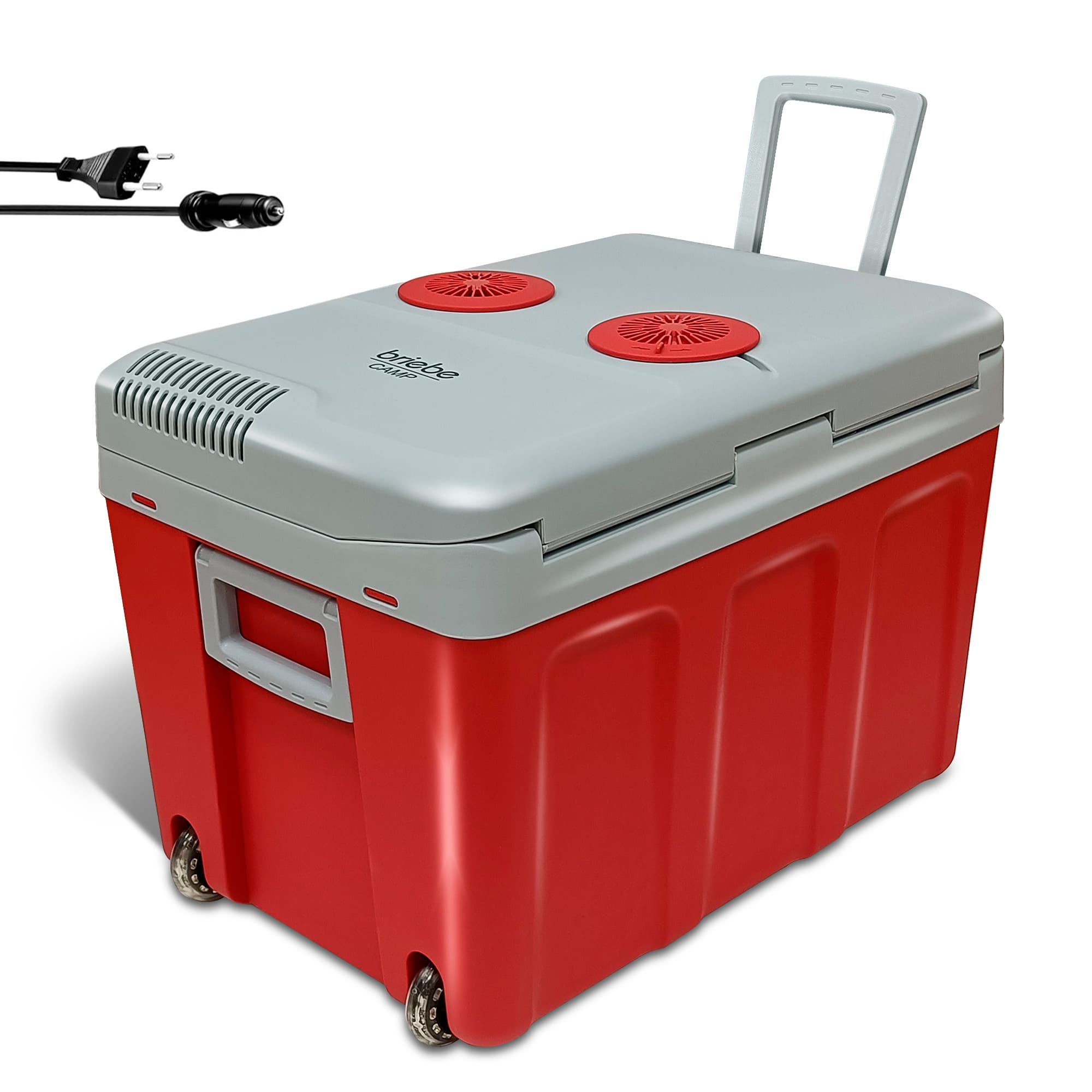 Glacière Électrique portable 40 Litres, 12V / 220 - 240V Voiture et Camping 58  Rouge CF1155RED - Mathon - 1