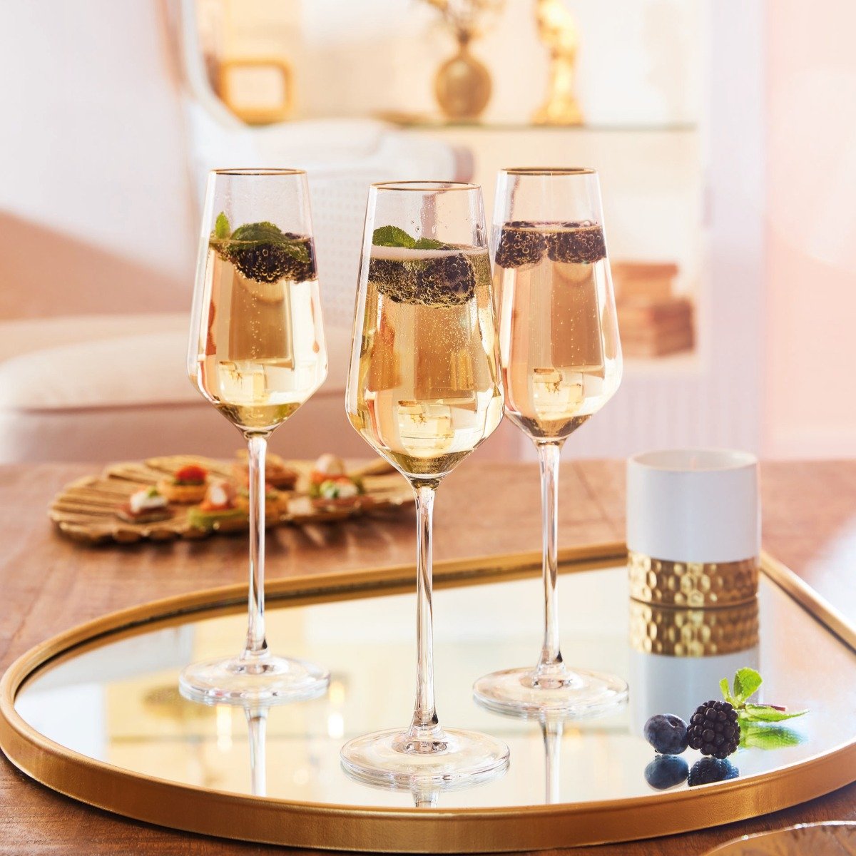 4 Flûtes 23 cl Ultime Bord Or - Cristal d