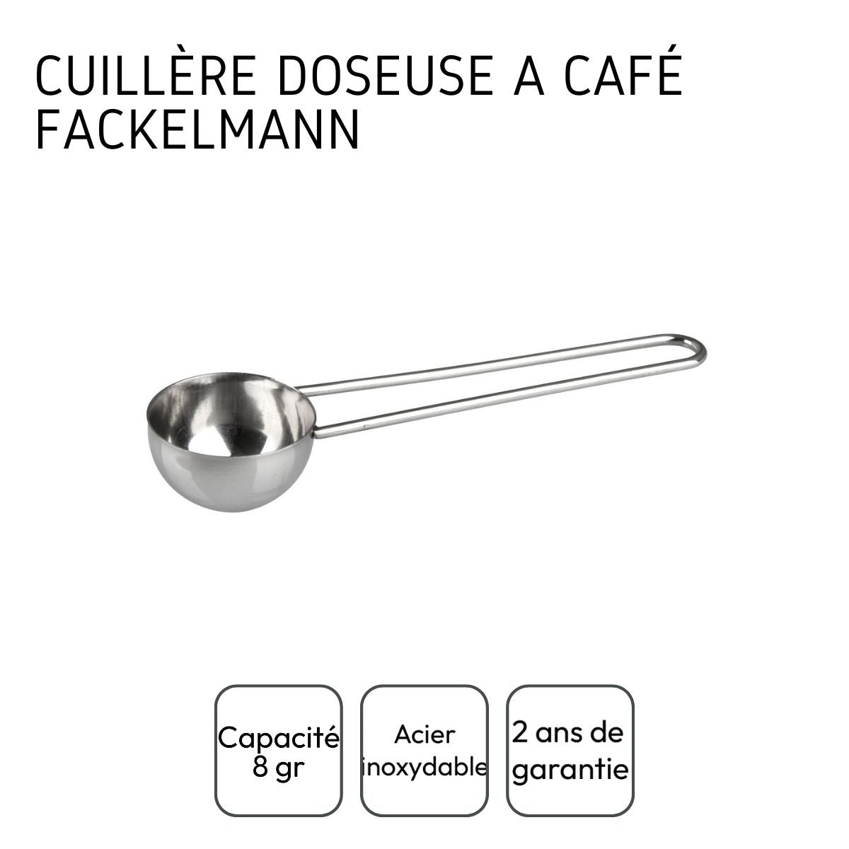 Ensemble de 2 Cuillères doseuse à café inox environ 8gr  Petit Déjeuner Fackelmann - Mathon - 4