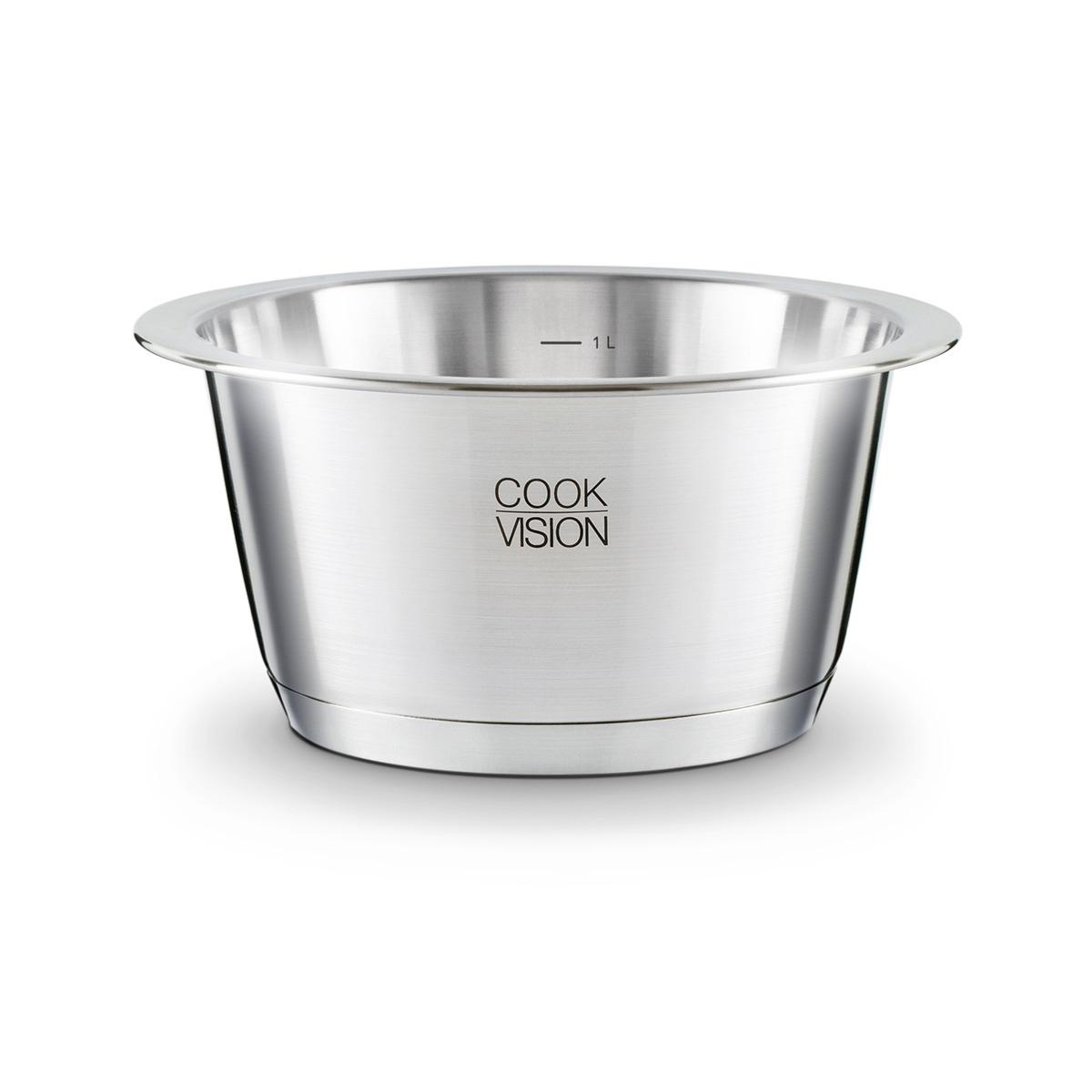 Casserole empilable cookvision 16 x 8,5 cm de 1,3 litres en Inox Cookvision - Mathon - 1
