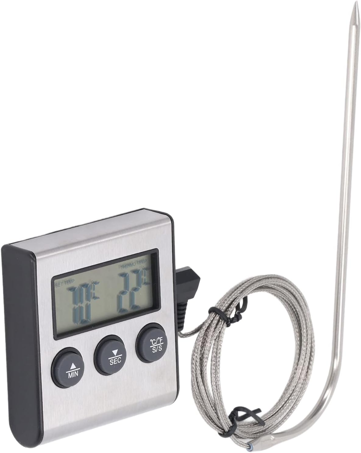 Thermomètre à Viande avec Minuterie Numérique électronique à Double Sonde pour la Cuisson Vendos85 - Mathon