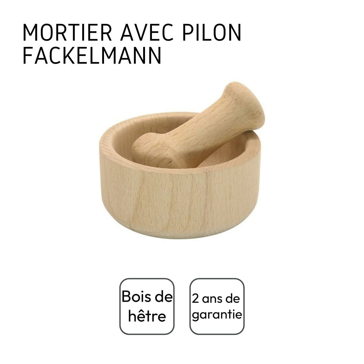Mortier et pilon de cuisine en bois  Wood Edition Fackelmann - Mathon - 4