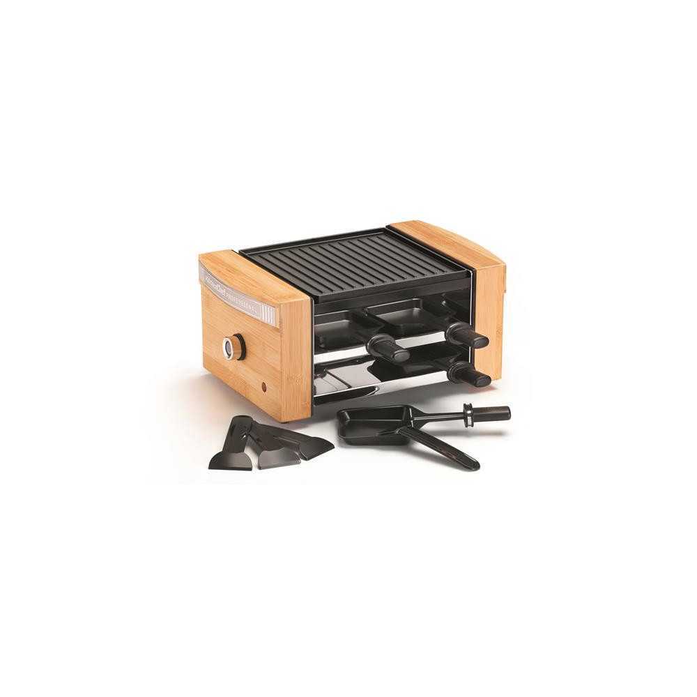 Raclette 4p 750w Bambou Gamme Signature Kitchenchef - Kcwoodlux4 Kitchen Chef Professional - Mathon - 1