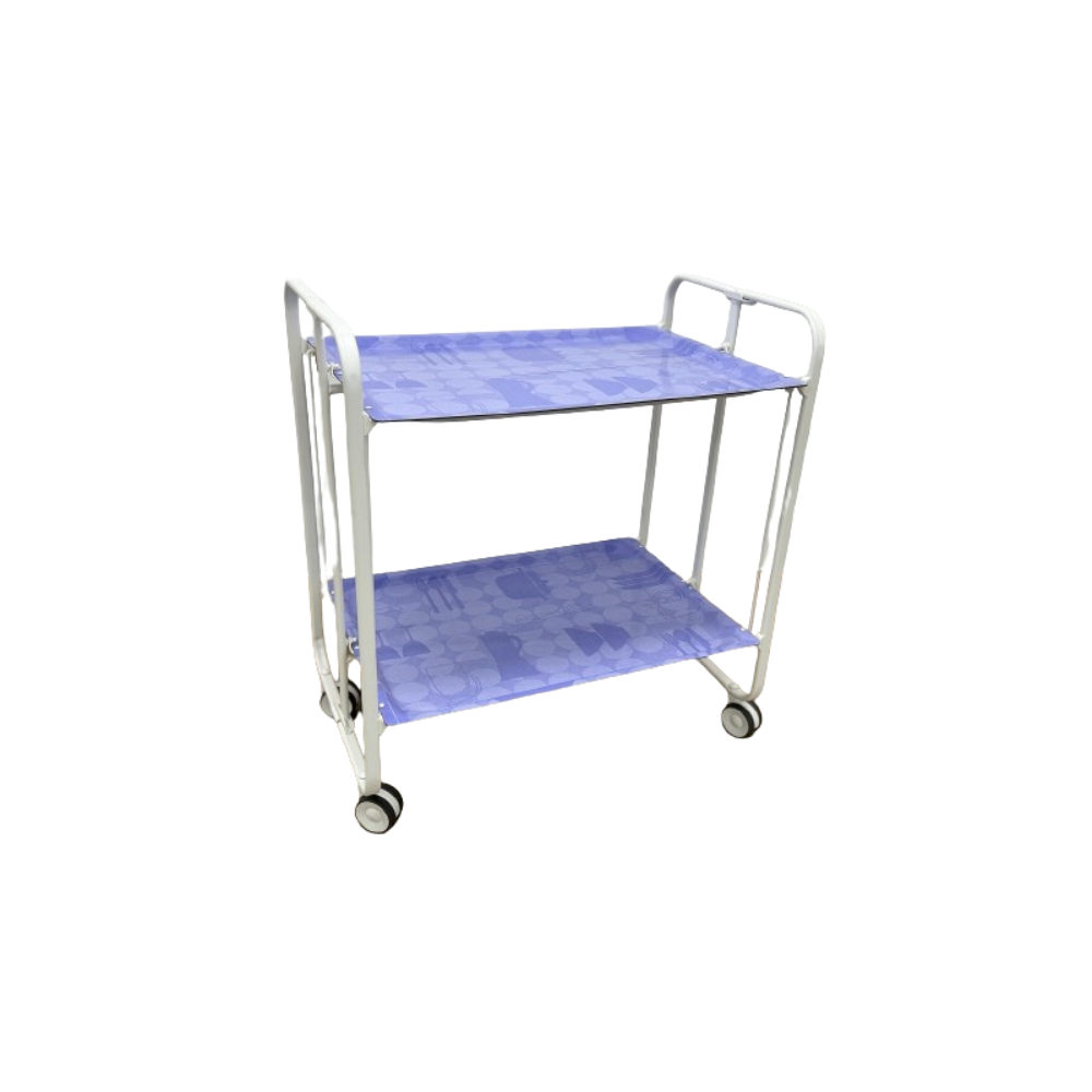 Desserte pliante 2 niveaux avec roulettes – structure blanche, bauhaus Don Hierro - Mathon - 1