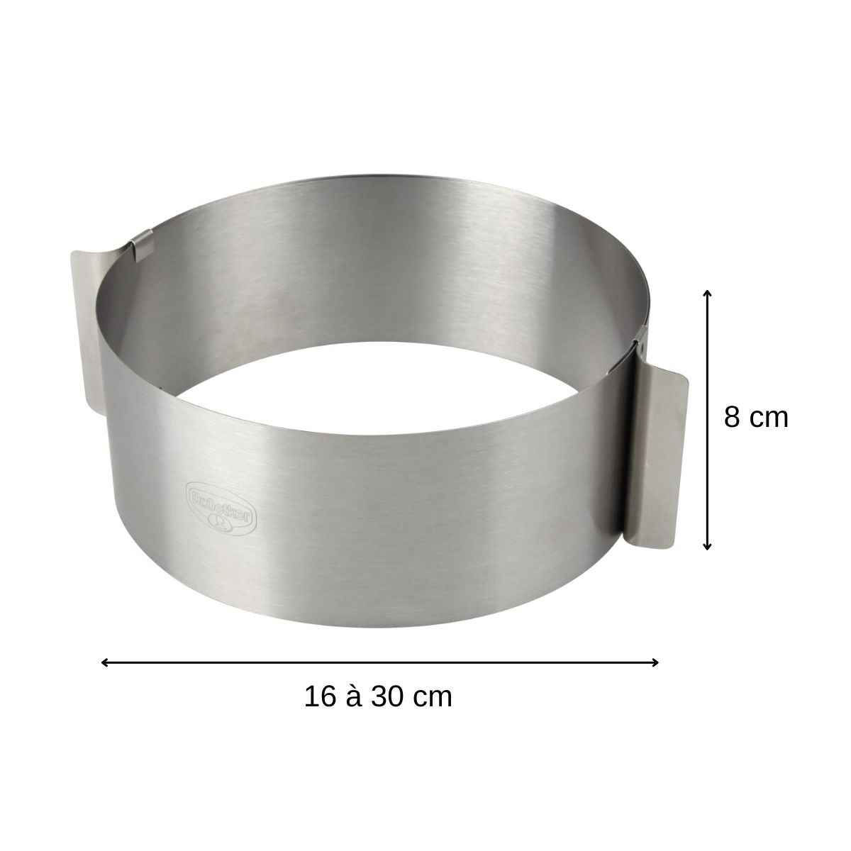 Cercle à pâtisserie en acier inoxydable extensible de 16 à 30 cm Dr. Oetker Varino Dr. Oetker - Mathon - 3