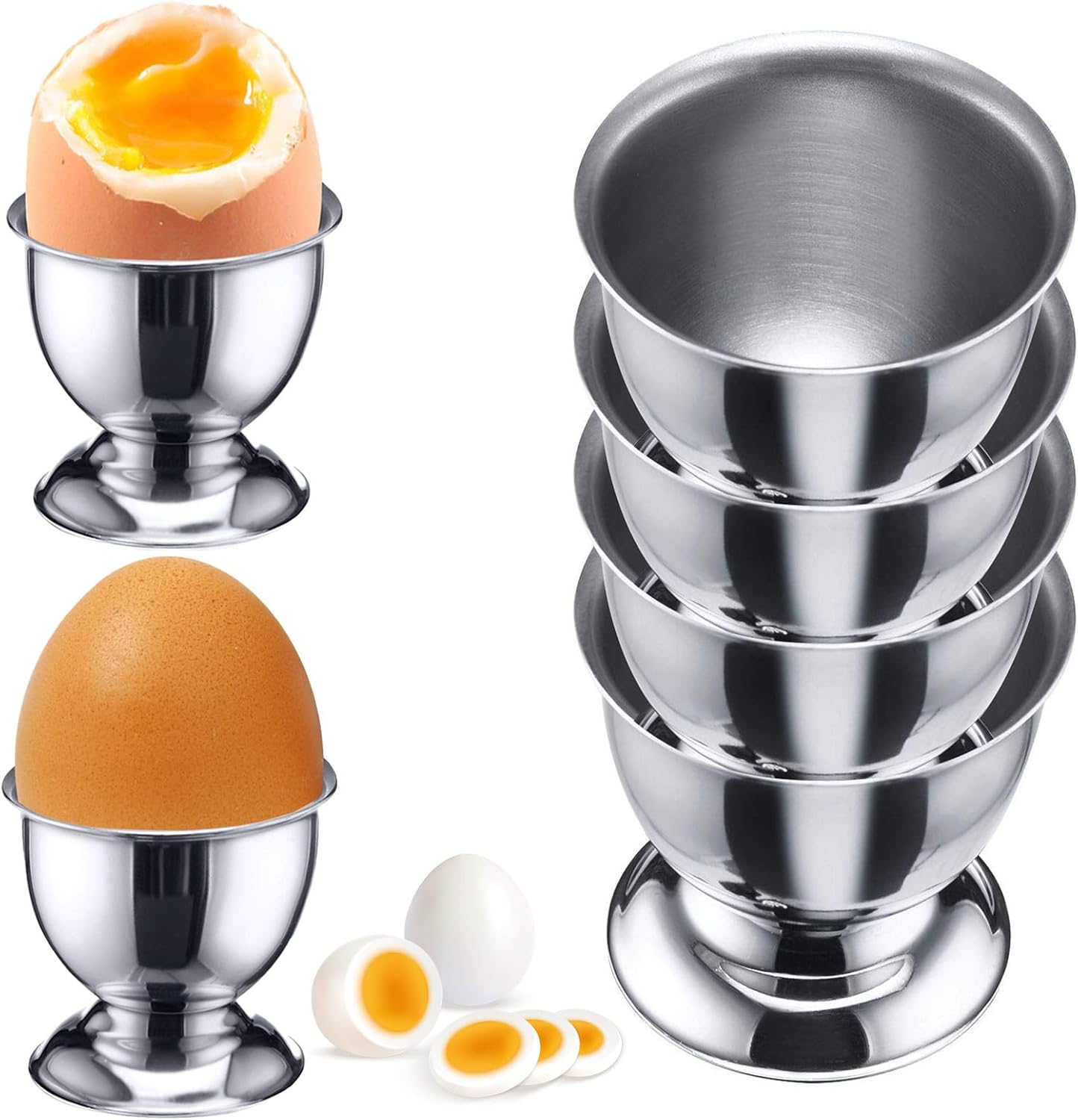 Lot de 6 coquetiers empilables en acier inoxydable Vendos85 - Mathon