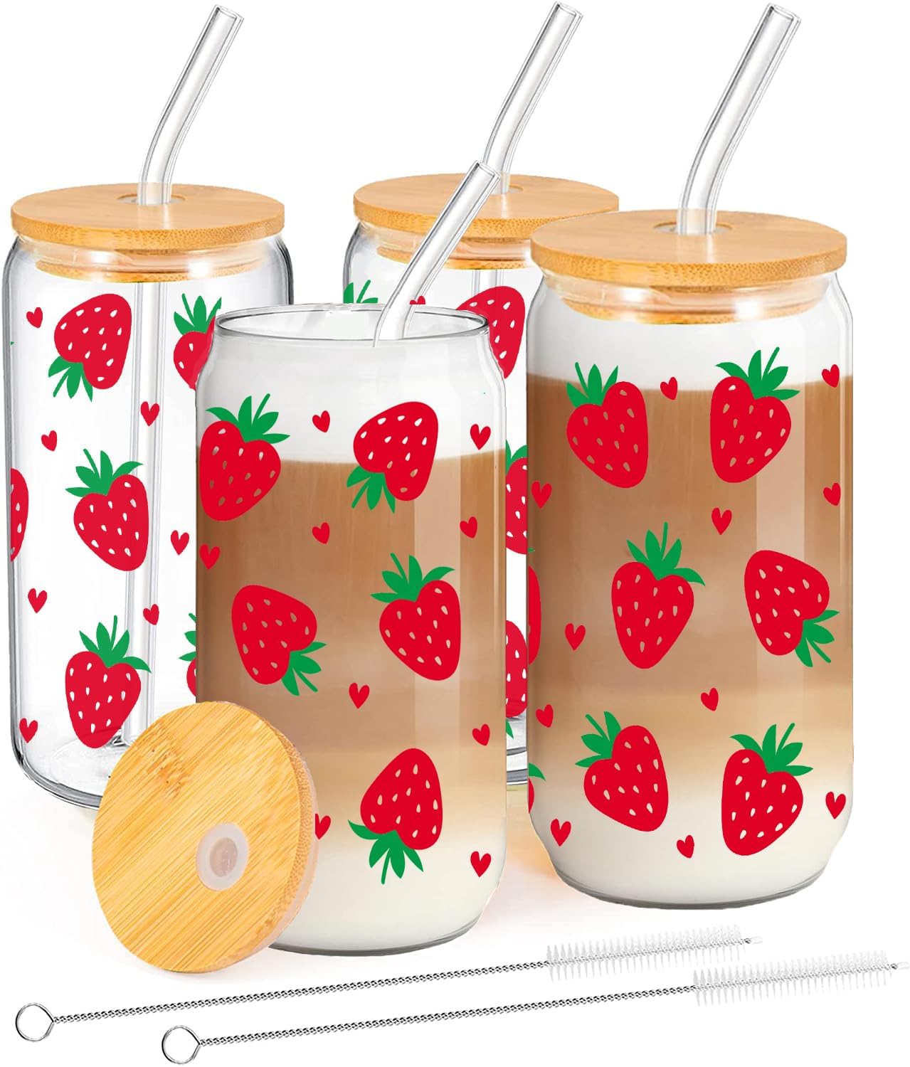 Gobelets Fraise 500 ml avec Couvercle et Paille Vendos85 - Mathon