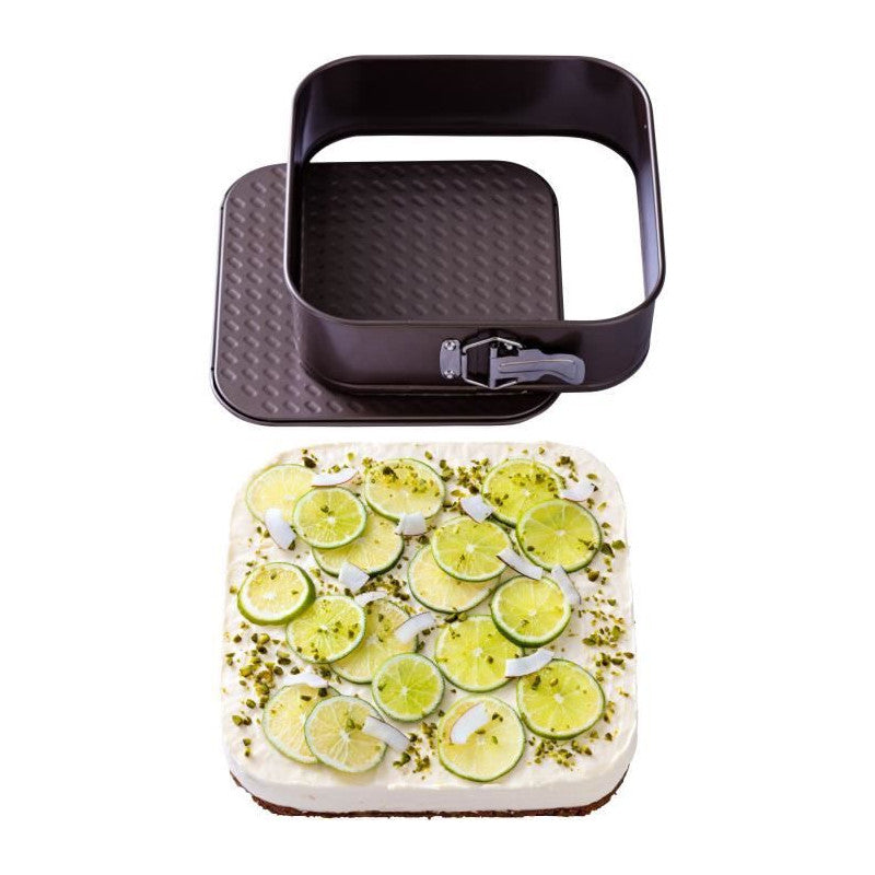 Moule A Charniere -   - 1452080 - Carré - En Acier Carbonne - Antiadhésif - 24 Cm Pyrex - Mathon - 2