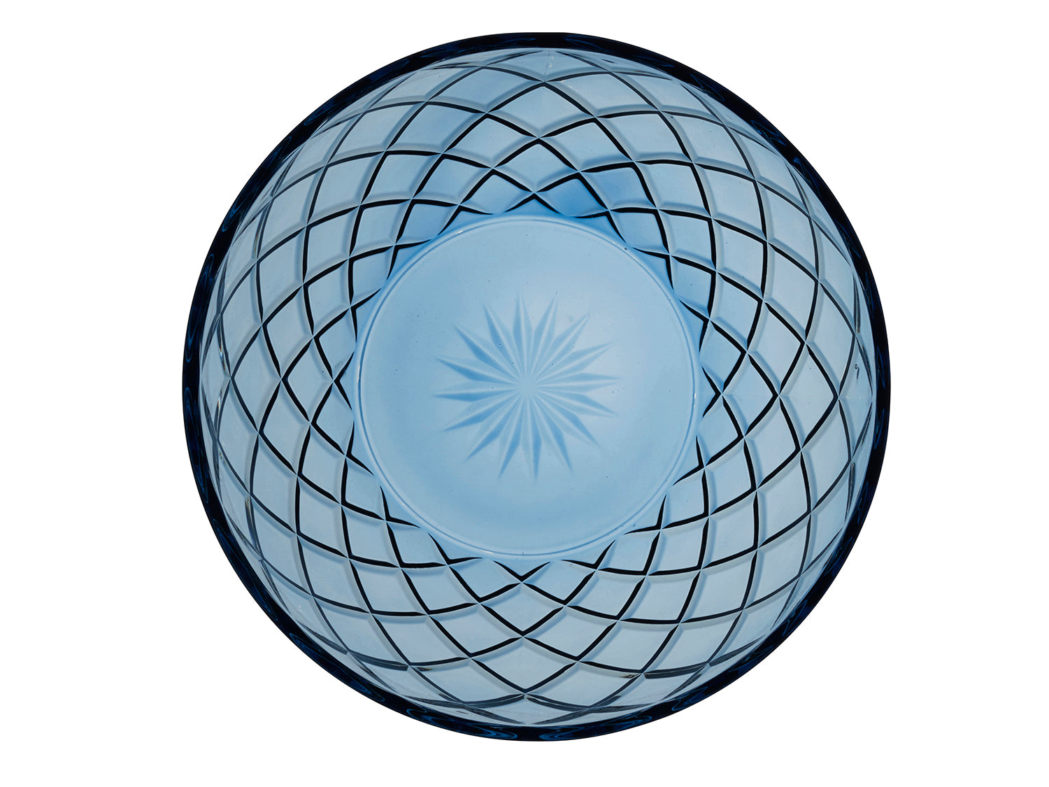 Saladier SORRENTO en verre Bleu Lyngby Glas - Mathon - 2