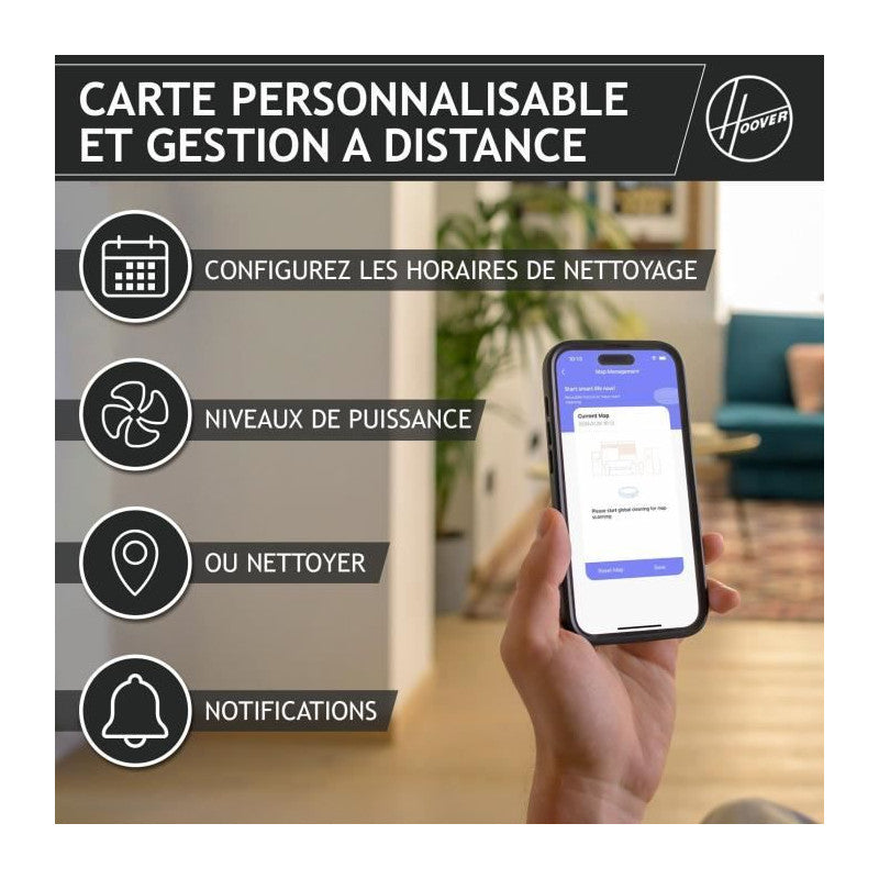 Hg430h Hydro Robot Aspirateur Laveur - Puissant 4000pa - Tous Sols - Navigation Laser -capteur D