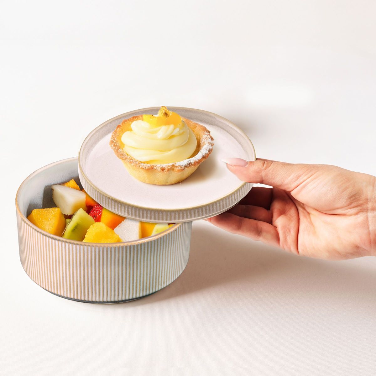 Agora Beige - 6 assiettes cocktail Médard de Noblat - Mathon - 2