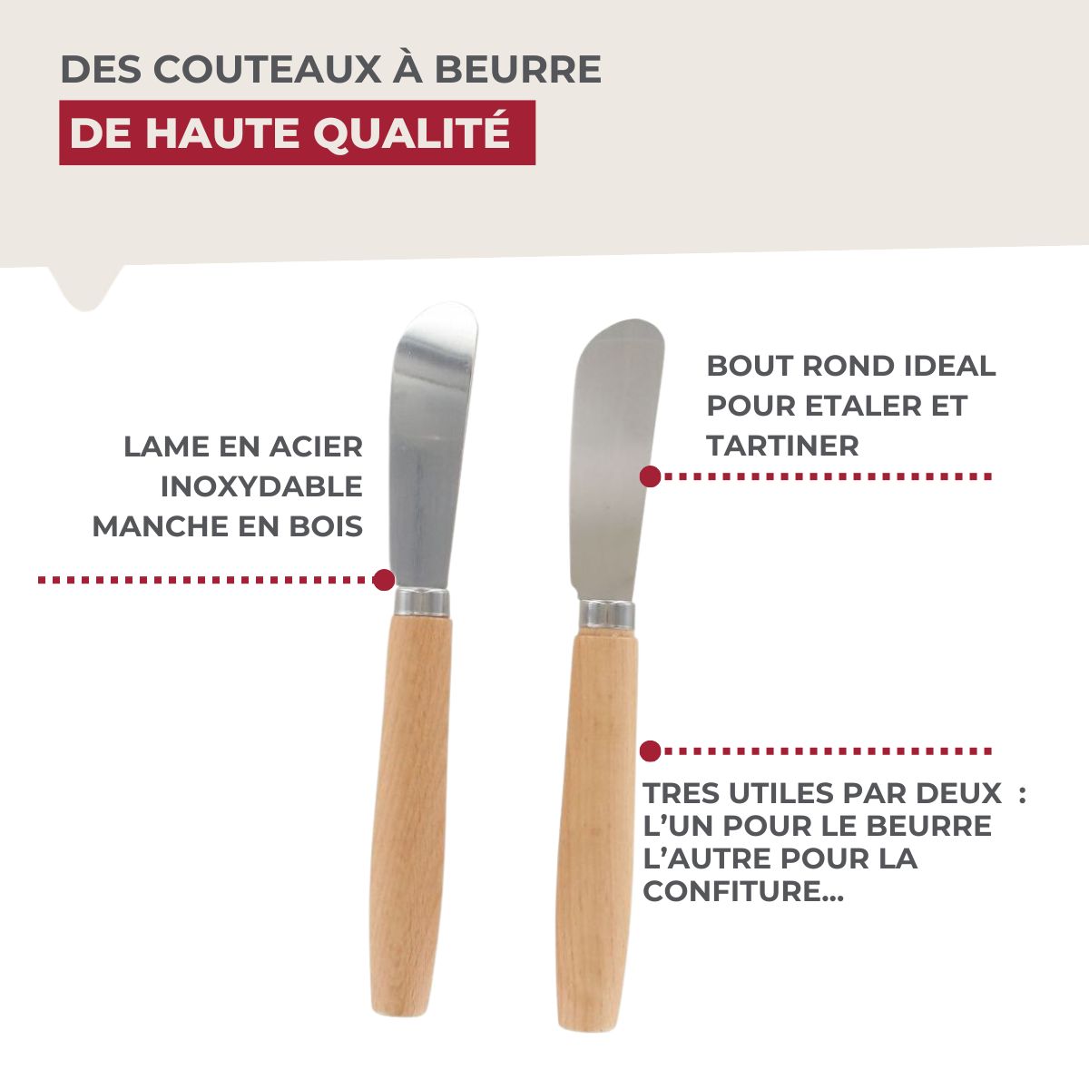 Lot de 2 couteaux à beurre 18 cm  Sybarys Fackelmann - Mathon - 4