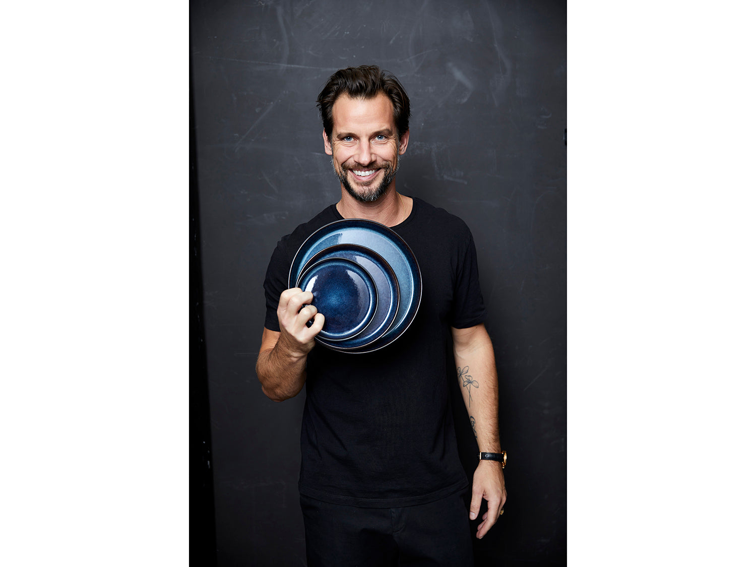 Assiette GASTRO en grès Noir/Bleu foncé Bitz - Mathon - 3