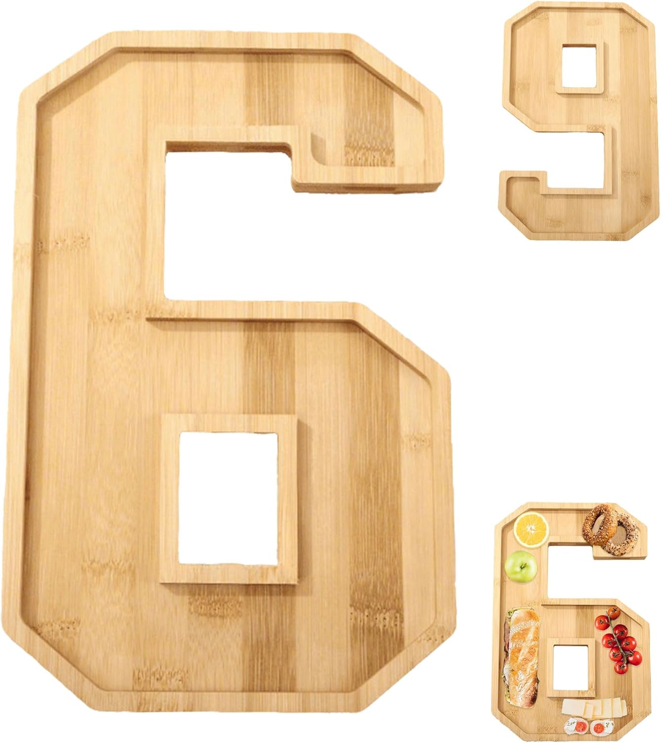 Plateau chiffre en bois et bambou 30×20 cm Vendos85 - Mathon