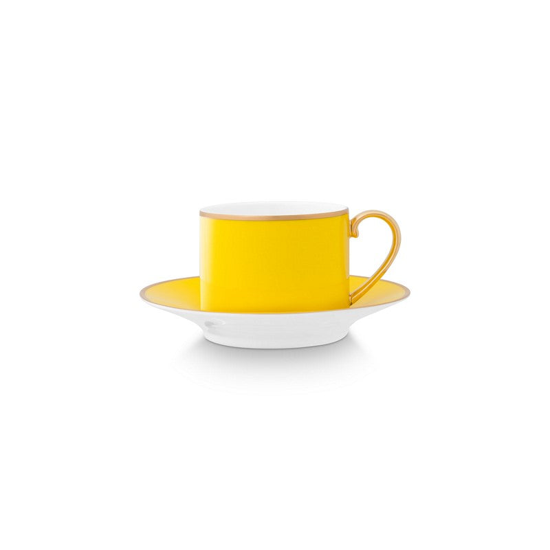 Paire tasse à thé (1 tasse + 1 sous-tasse)Pip Chique Or-Jaune - 220ml Pip Studio - Mathon - 1