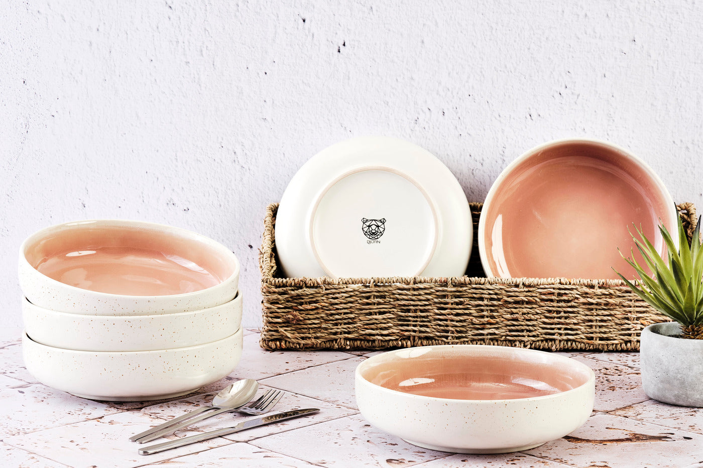 Bol OXYGEN Ø22cm - 6 pièces - Rose poudre Björn - Mathon - 2