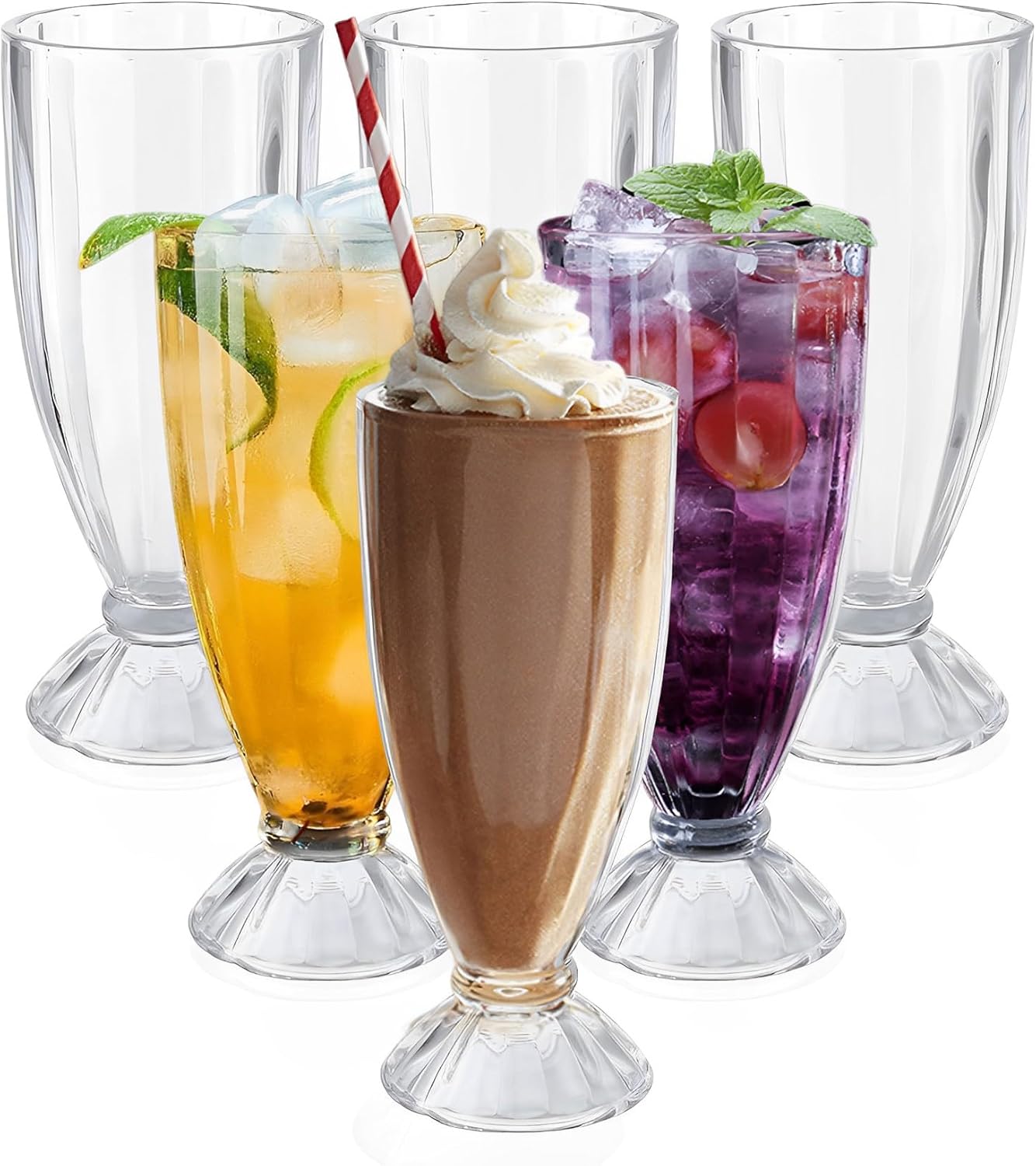 Lot de 6 Verres à Milkshake Plastique 450 ml Vendos85 - Mathon