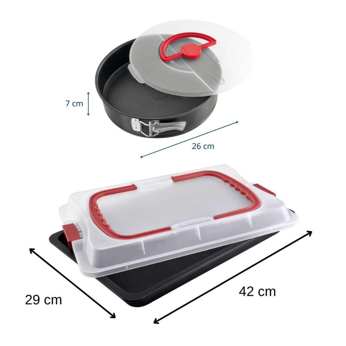 Plaque de cuisson rectangle avec couvercle et moule à manqué avec couvercle Dr. Oetker Bake and Go Dr. Oetker - Mathon - 3