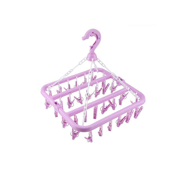 Séchoirs à Linge, 32 Clips Porte-vêtements Pliable aubergine Vendos85 - Mathon