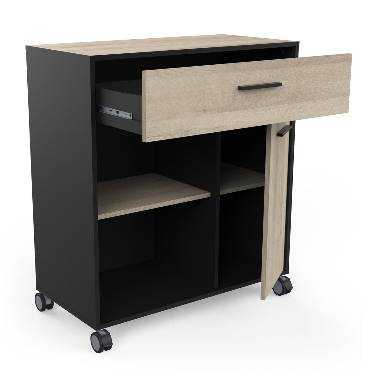 Desserte micro-ondes 1 tiroir, 1 porte et 2 niches H90,3 cm - MINT Calicosy - Mathon - 5