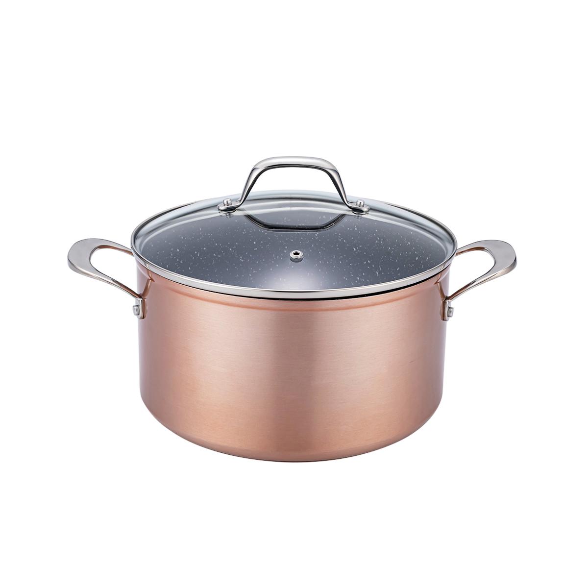 Set de 4 pièces cuivré 28cm Greblon céramique - "Héritage" Laguiole Cuisson - Mathon - 4