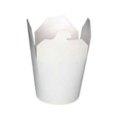 50Pcs - Pot carton blanc base ronde fermeture à boucle papillon  H59mm 230ml FirstPack - Mathon - 1