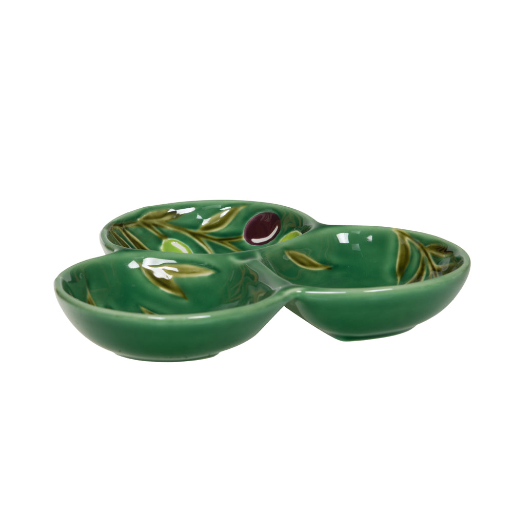 Plat 3 compartiments Olive 23 cm Table passion - Mathon - 2
