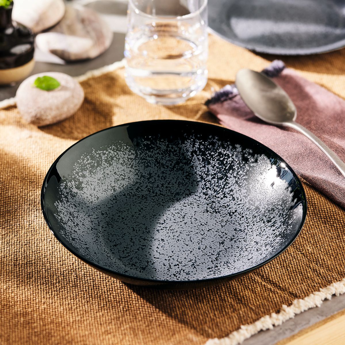 Assiette creuse noire 20 cm Slate Luminarc - Mathon - 5