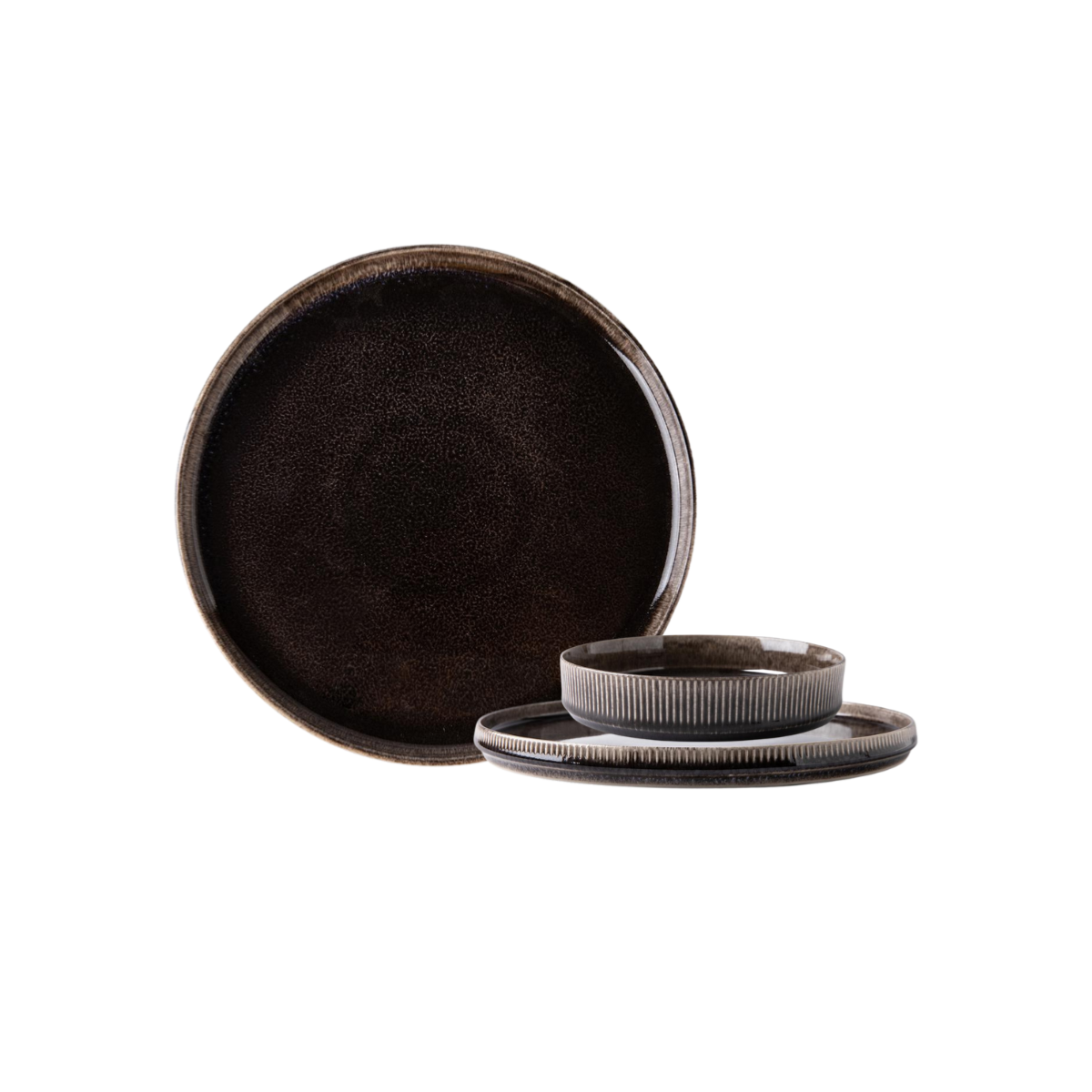 Service 18 pièces marron - "Cappuccino" Laguiole Cuisson - Mathon - 1