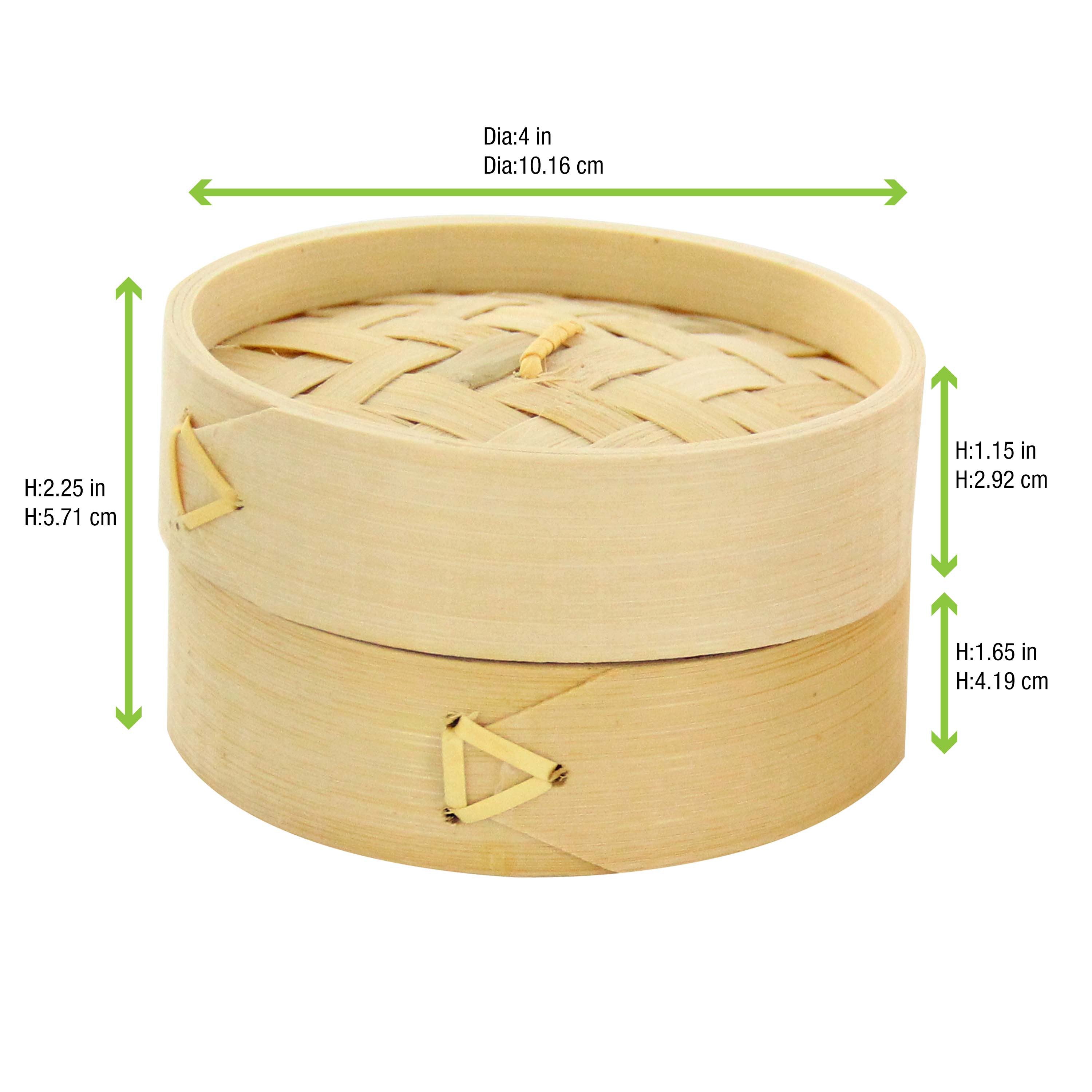 100Pcs - Mini cuiseur vapeur bambou avec couvercle   H60mm FirstPack - Mathon - 4