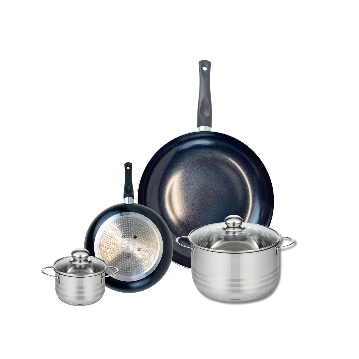 Ensemble de 2 Poêles de cuisson 20 et 32 cm et 2 faitouts 12 et 20 cm  Prima Brillant Elo - Mathon - 1