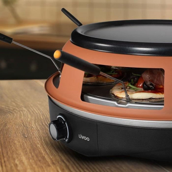 Appareil à pizza pour 6 personnes 1200W DOC304 Livoo - Mathon - 6