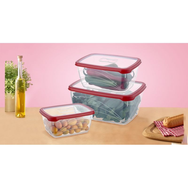 Ensemble de boite de conservation 3 pièces Herzberg HGL772-RED Herzberg - Mathon - 3