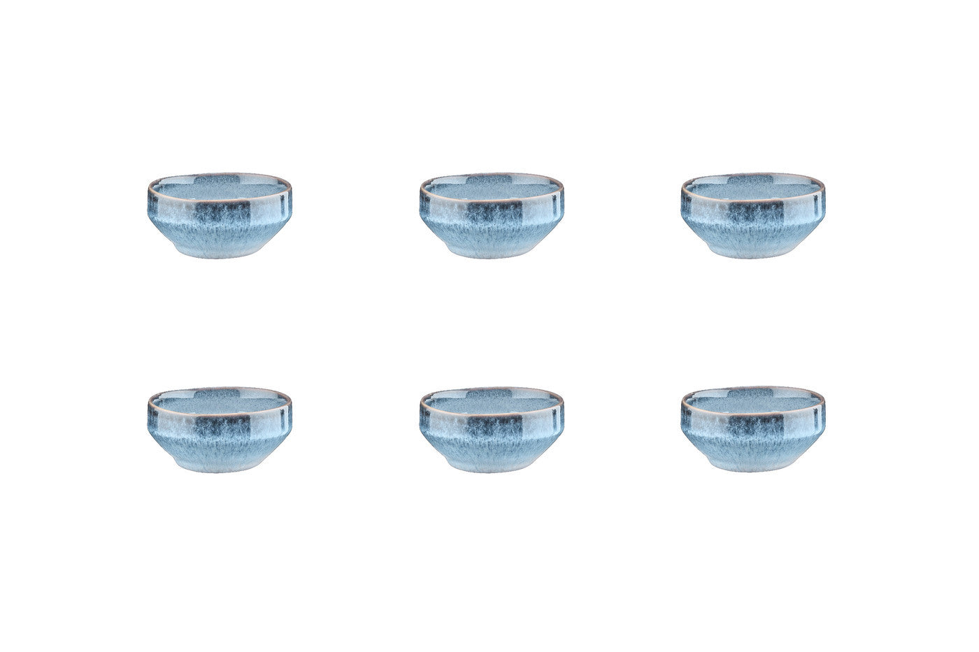 Lot de 6 petits bols en grès bleu D8 Björn - Mathon - 1
