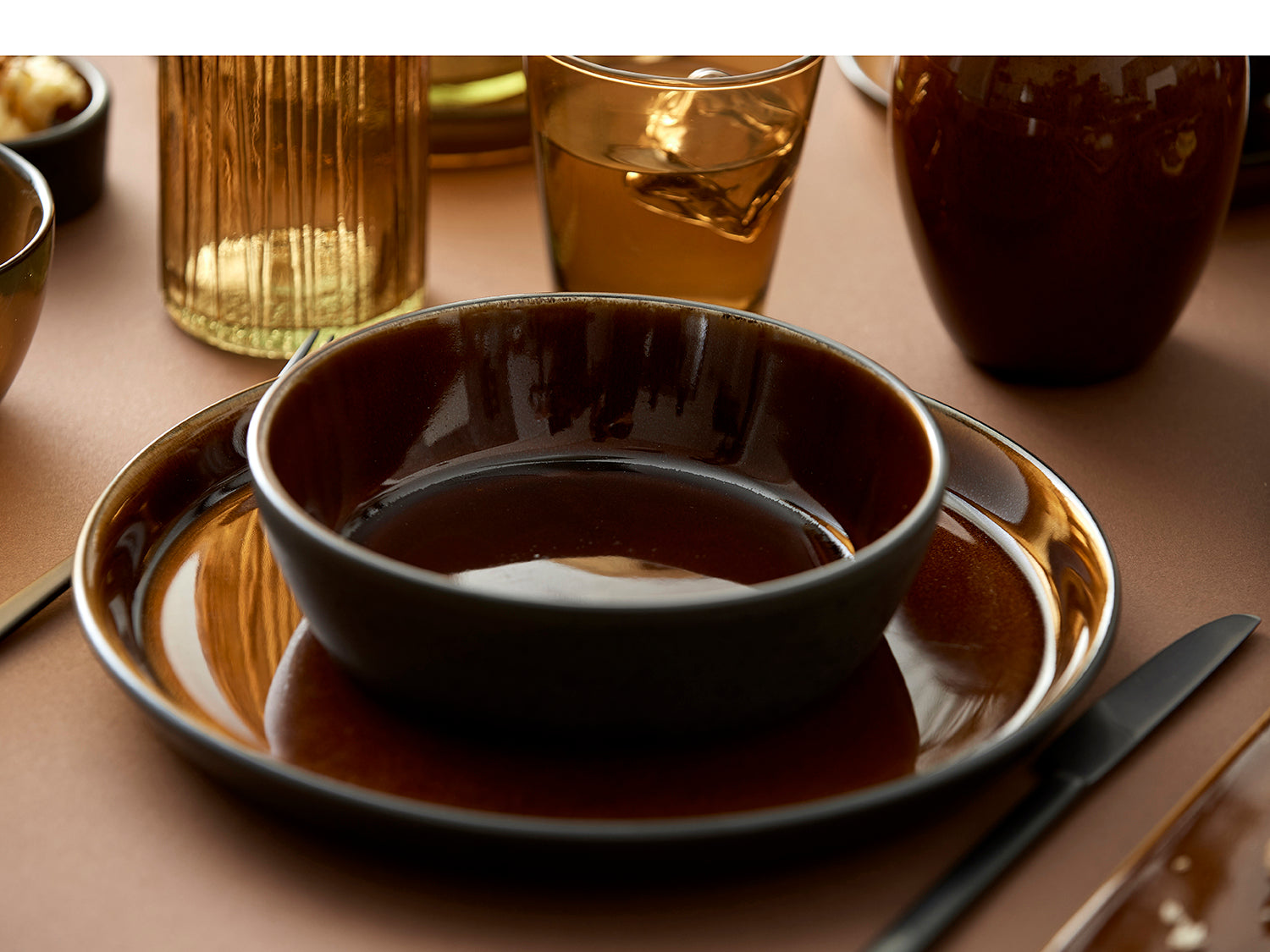 Bol à soupe GASTRO en grès Noir/Ambre Bitz - Mathon - 6