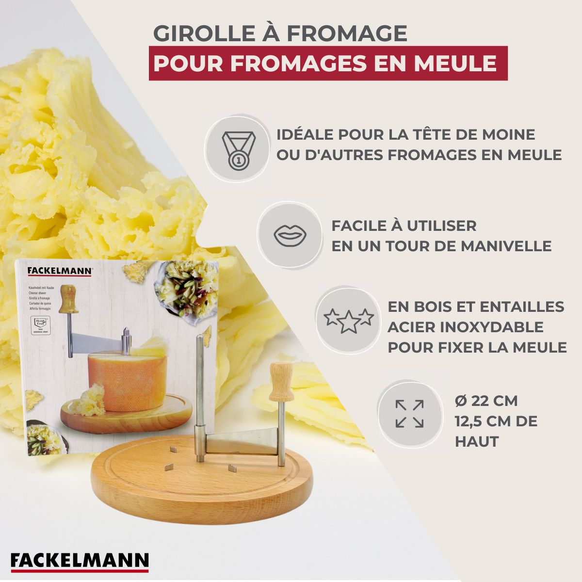Girolle à fromage 22 cm  Boissellerie Fackelmann - Mathon - 3