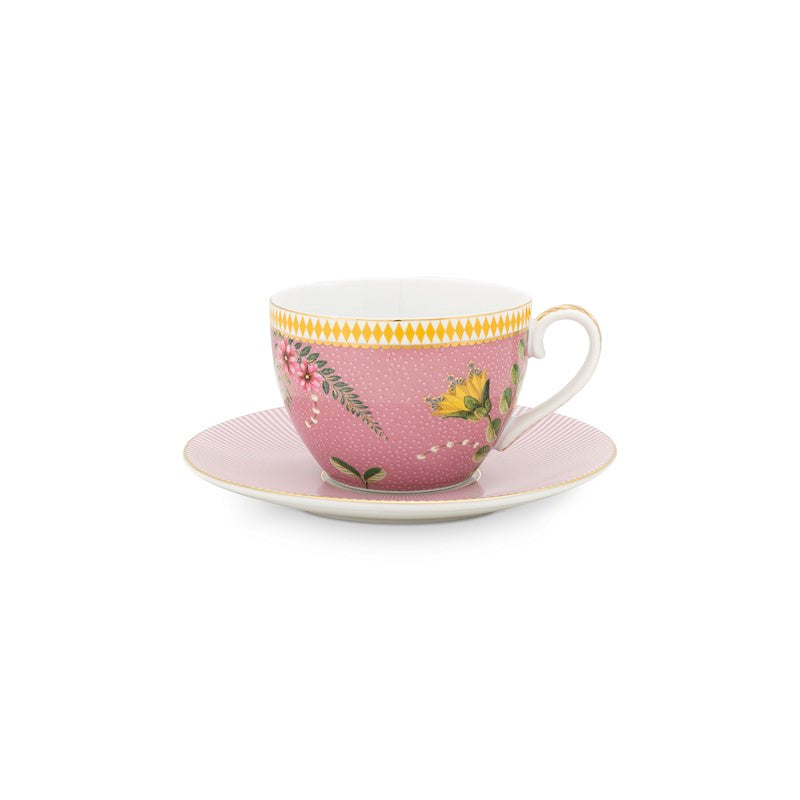 Lot de 6 Paires tasses thé (6 tasses + 6 sous-tasses) La Majorelle Rose - 280ml Pip Studio - Mathon
