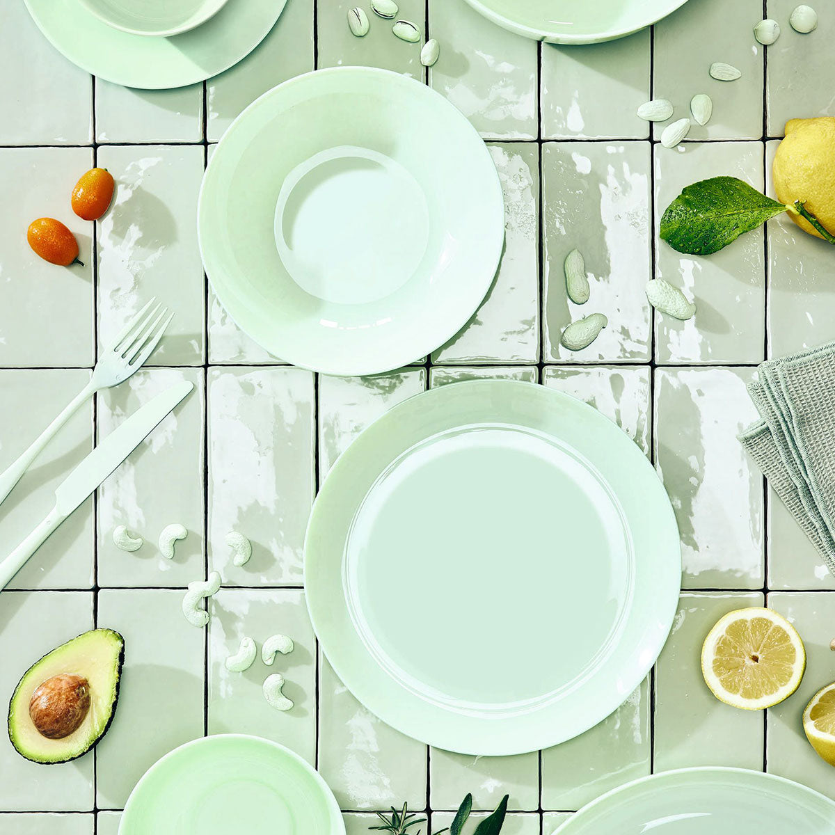 Assiette plate 25 cm Diwali Paradise Green Luminarc - Mathon - 4