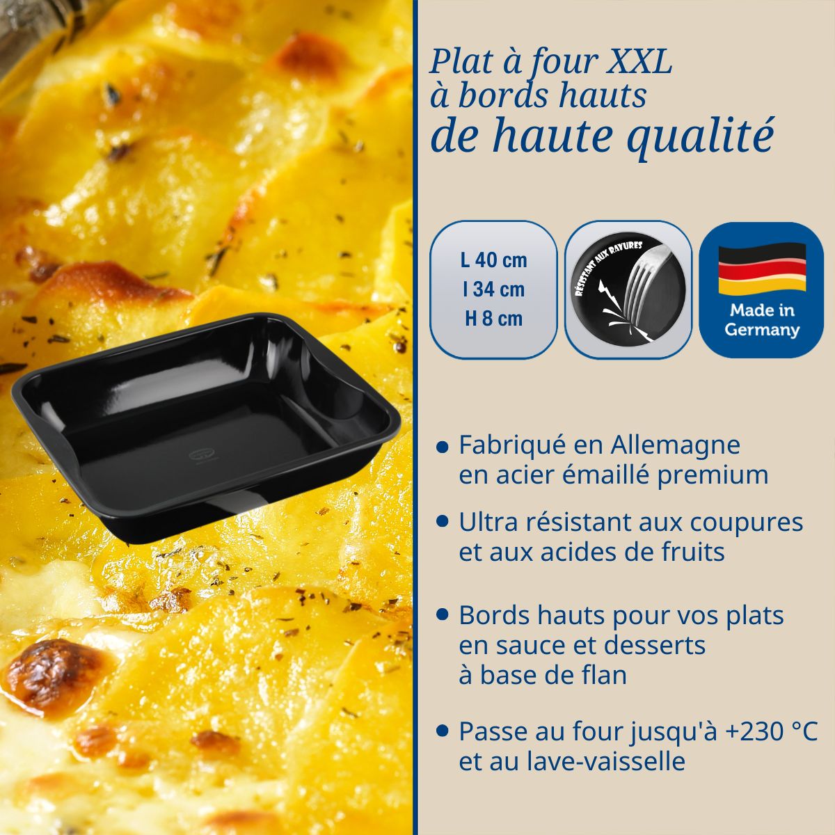 Plat à four XXL à bords hauts Dr Oetker Back-Idee Kreativ Dr. Oetker - Mathon - 3