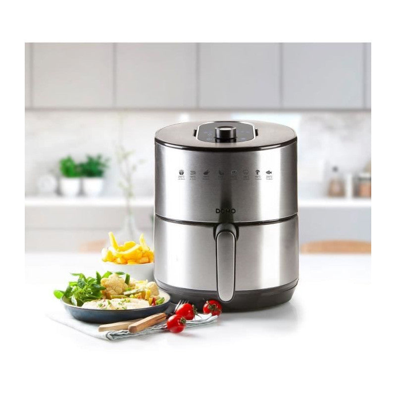 Domo Do530fr - Deli-fryer 4l - Friteuse A Air Chaud - 1,2kg - 80? A 200?c - 8 Programmes - Minuterie 60min - Ecran Lcd Domo - Mathon - 6