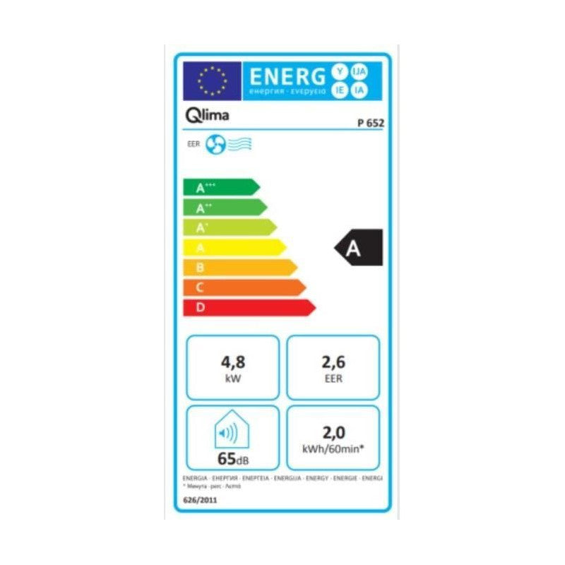 Climatiseur Mobile - Qlima - P652 - 4,8 Kw - Déshumidificateur Qlima - Mathon - 2